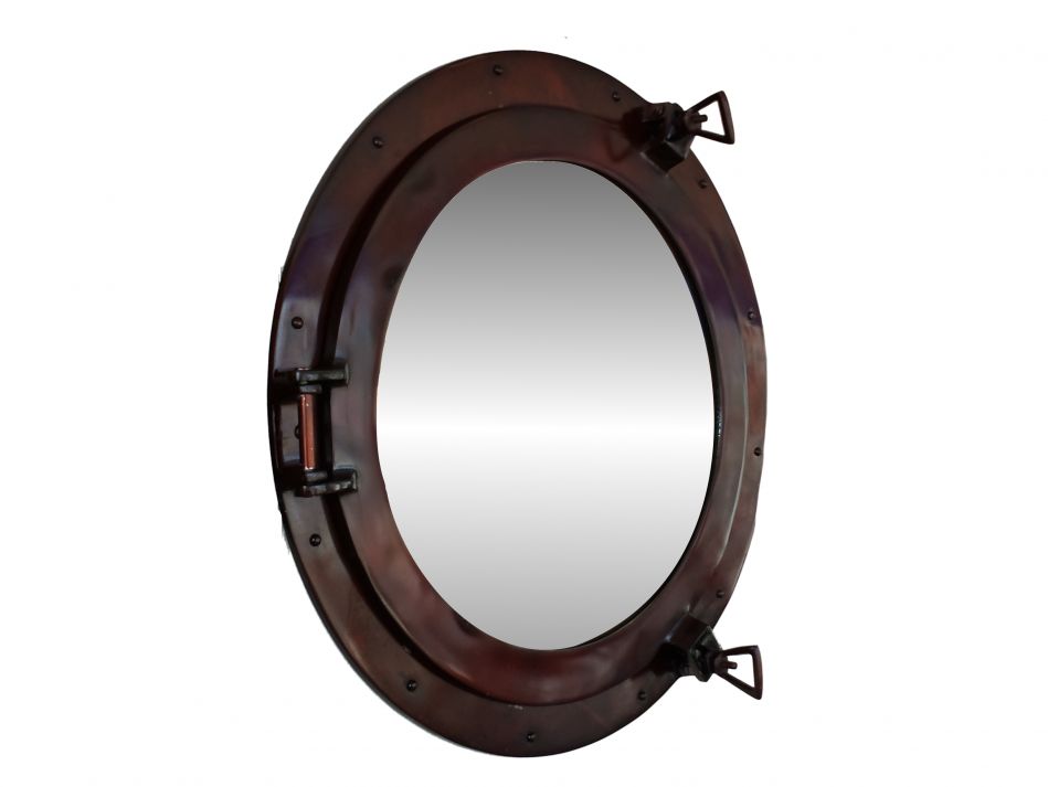 Antique Copper Decorative Ship Porthole Mirror 20""