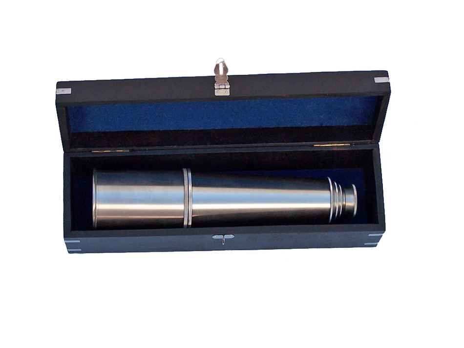 Deluxe Class Hampton Collection Brushed Nickel Spyglass 36"" with Rosewood Box