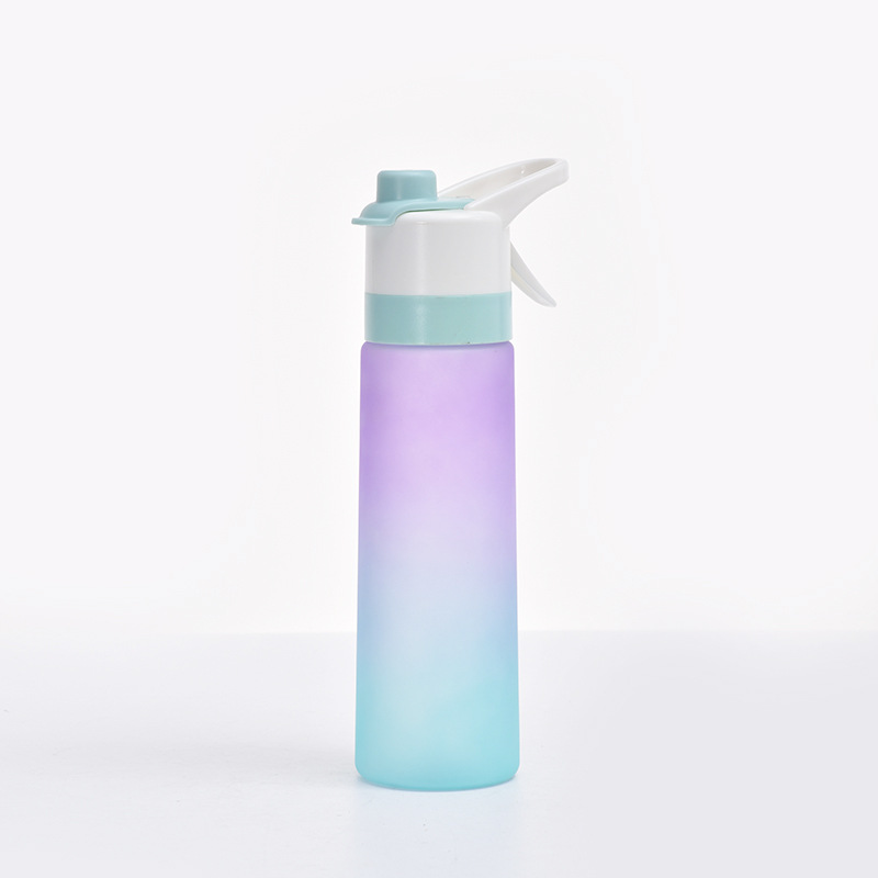 Spray Water Bottle For Girls Outdoor Sport Fitness Water Cup Large Capacity Spray Bottle Drinkware Travel Bottles Kitchen Gadgets (Color: PCPurple)