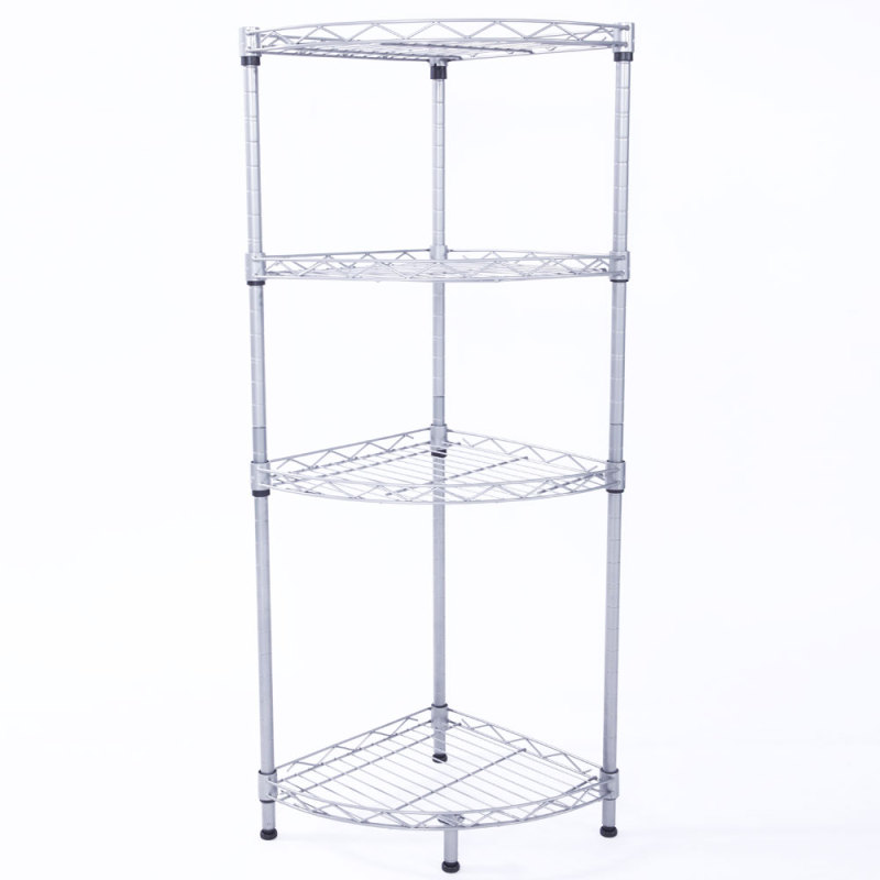 4Tier Wire Shelving Rack Metal Storage Shelf Unit For Laundry Bathroom Kitchen Pantry Closet (Option: Silver)