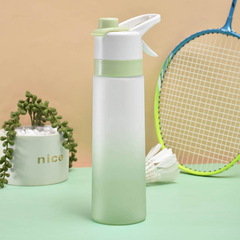 Spray Water Bottle For Girls Outdoor Sport Fitness Water Cup Large Capacity Spray Bottle Drinkware Travel Bottles Kitchen Gadgets (Color: PCgreen)