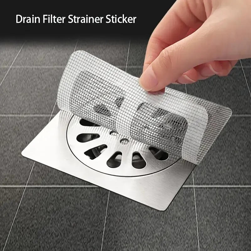 48pcs Disposable Shower Drain Hair Collectors, Bathroom Tub And Sink Drain Strainer Covers, Floor Strainer Stickers, Bathroom Accessories (Option: 48pcs)