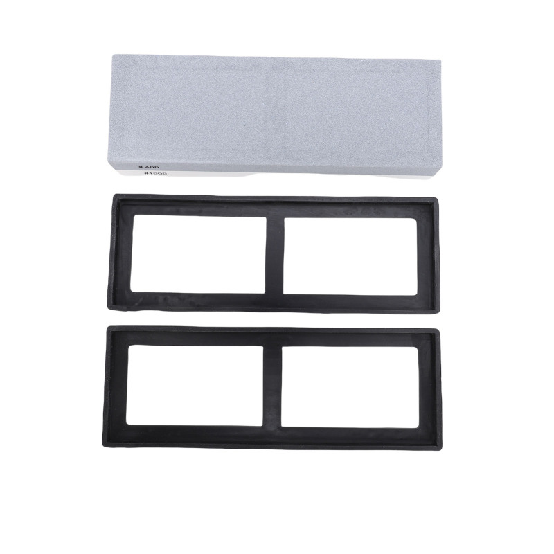 Sharpening Stone 400 1000 Grit Dual Sided Whetstone With Anti Slip Base White Corundum For Kitchen Grey And White (Option: Default)