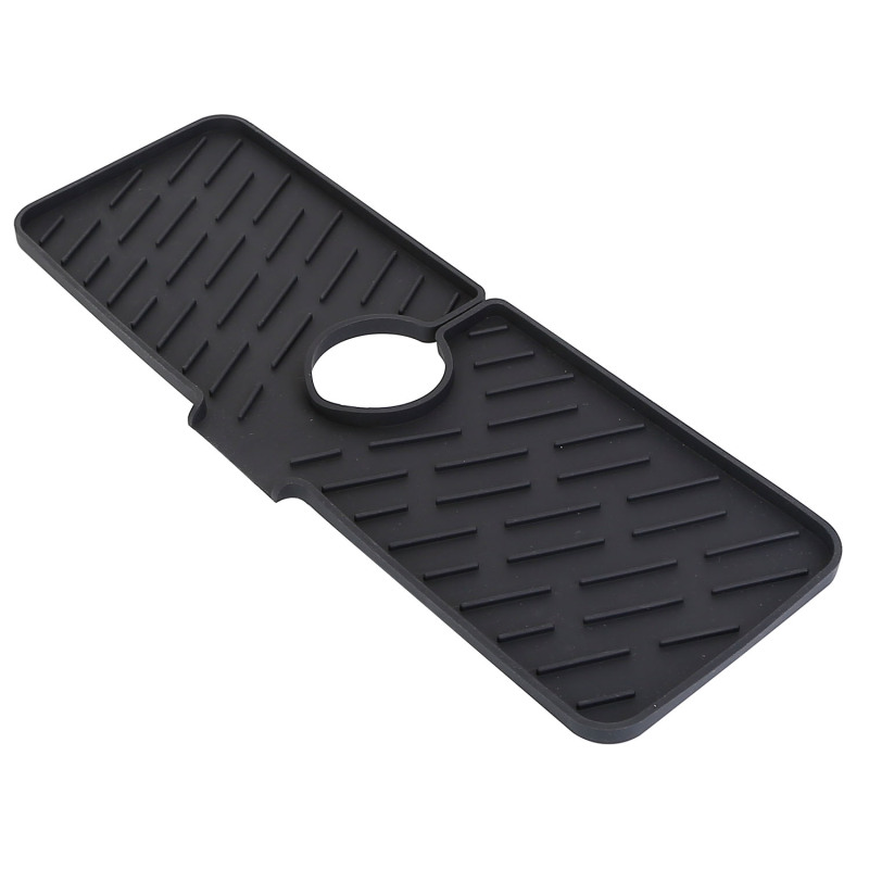 1Pc Silicone Faucet Mat Kitchen Sink Splash Guard Drain Mat Drying Pad Kitchen Mat Bathroom Drip Catcher (Option: Black)