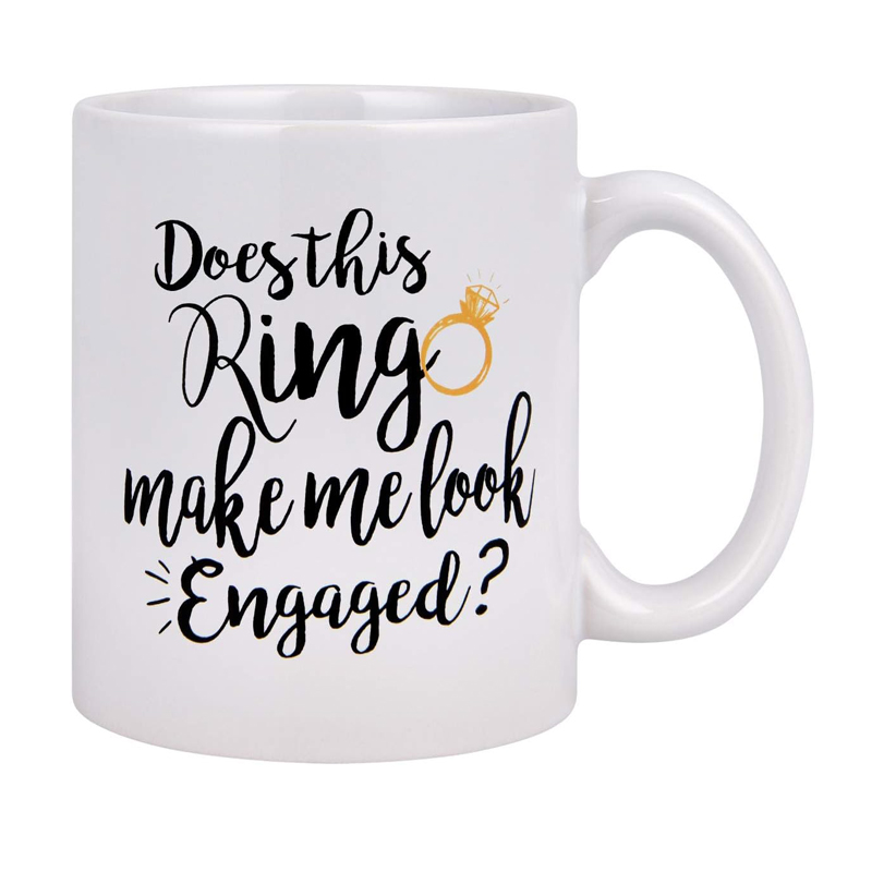 Engaged Mug, New Gift For Women, A Ceramic Coffee And Tea Cup 325ml (Option: White)