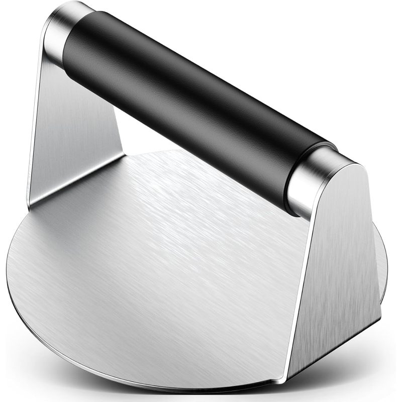 Smash Burger Press, Stainless Steel Hamburger Smasher For Griddle, 5.5 Inch Non-Stick Meat Patty Press With Safe Handle (Option: MULTI)
