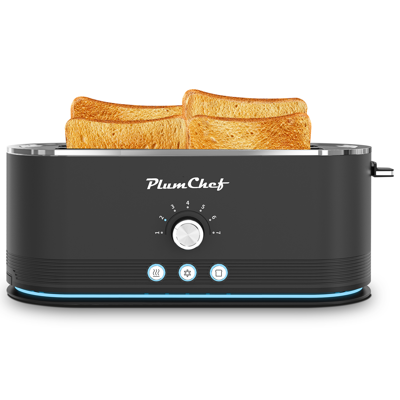 4-Slice Toaster, 7 Settings, Defrost, Reheat Functions, Removable Crumb Tray, Full Body Stainless Steel Housing, Anti-Fingerprint, Anti-Jam, 1350 (Option: KRT6061B)