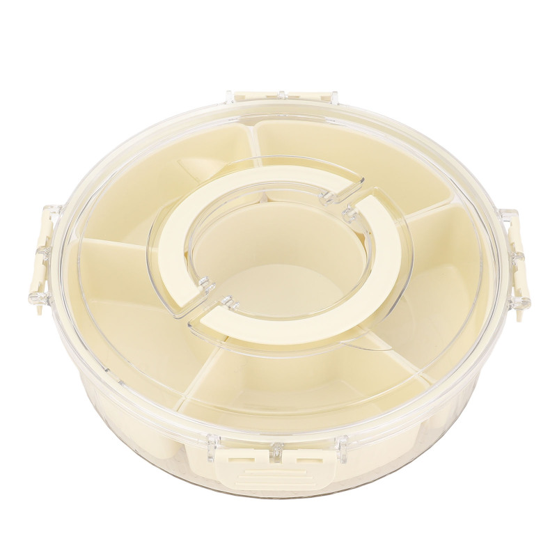 360° Rotating Divider Tray 6 Compartments Compact Sealed Snack Tray Divided Serving Tray For Road Trips Picnics Small 8 X 26cm / 3.15 X 10.24in (Option: Default)