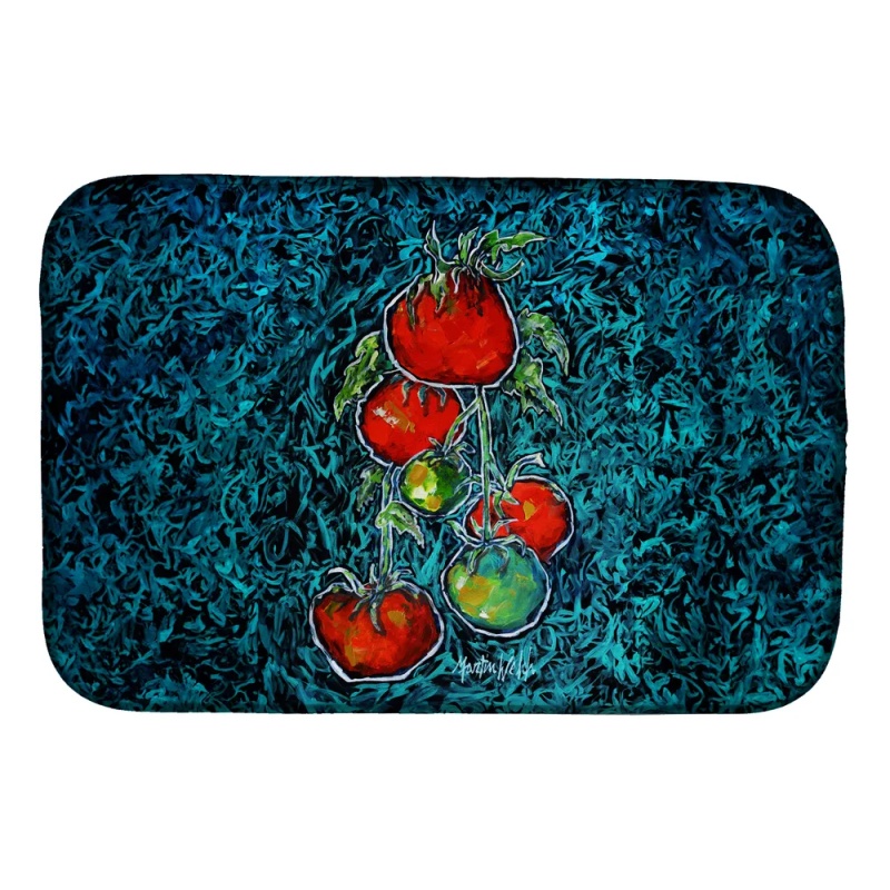 Maters Tomatoes Dish Drying Mat Absorbent Dish Drying Mat Pad for Kitchen Counter Dish Drainer Mat for Countertop, 14 x 21", Multicolor (Option: Default)