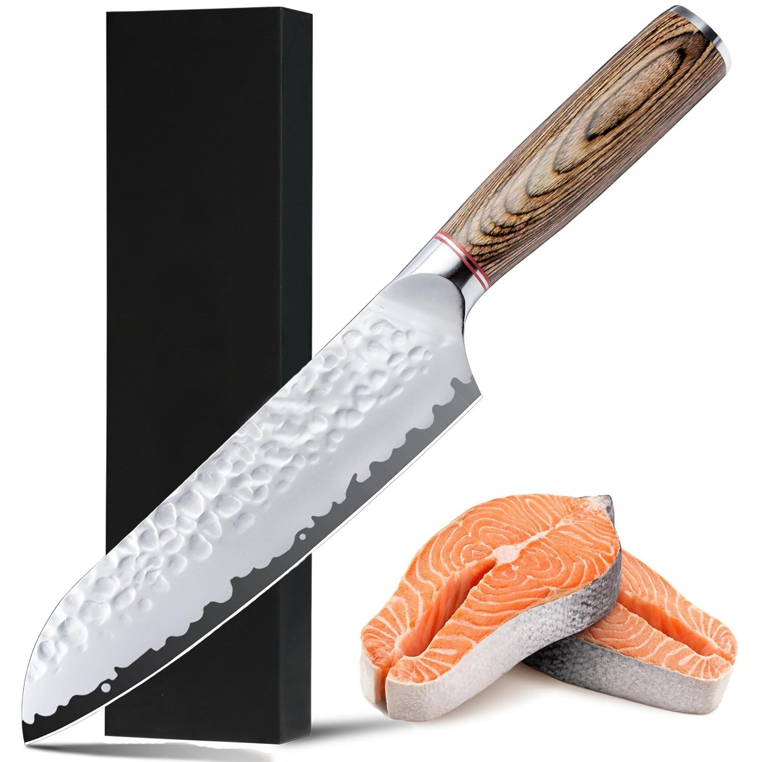 Chef Knife, Kiritsuke Knife, Santoku Knife, Boning Knife, Japanese Sharp Vegetable Knife Professional Slicing Knife With Rosewood Handle And Gift (Option: Santoku knife)