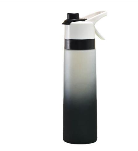 Spray Water Bottle For Girls Outdoor Sport Fitness Water Cup Large Capacity Spray Bottle Drinkware Travel Bottles Kitchen Gadgets (Color: Black700ml)