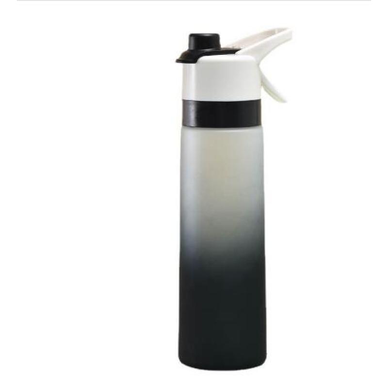 Spray Water Bottle For Girls Outdoor Sport Fitness Water Cup Large Capacity Spray Bottle Drinkware Travel Bottles Kitchen Gadgets (Option: Black700ml)