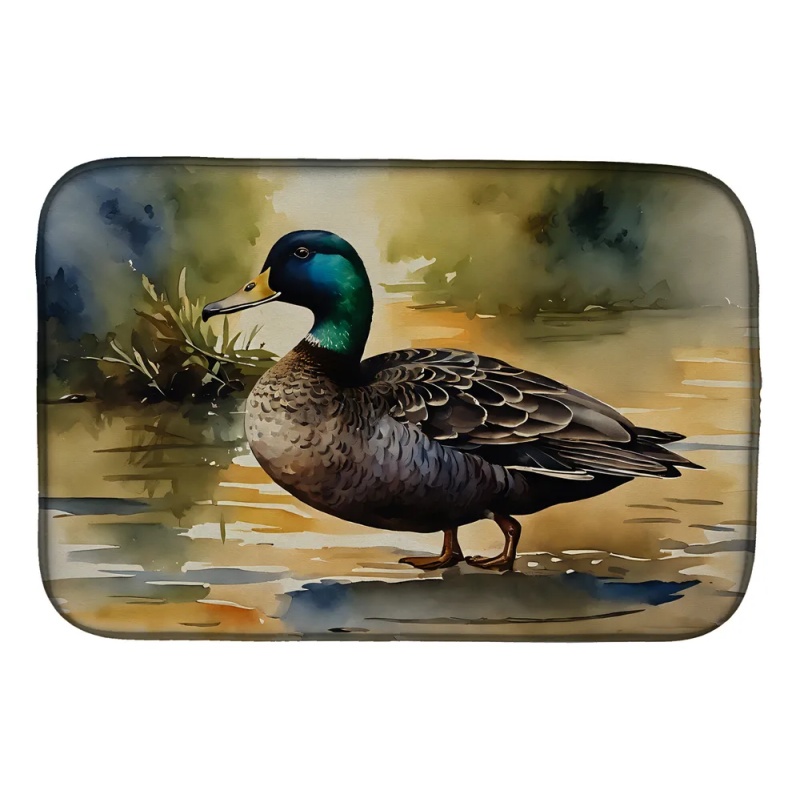 American Black Duck Dish Drying Mat Absorbent Dish Drying Mat Pad for Kitchen Counter Dish Drainer Mat for Countertop, 14 x 21", Multicolor (Option: Default)