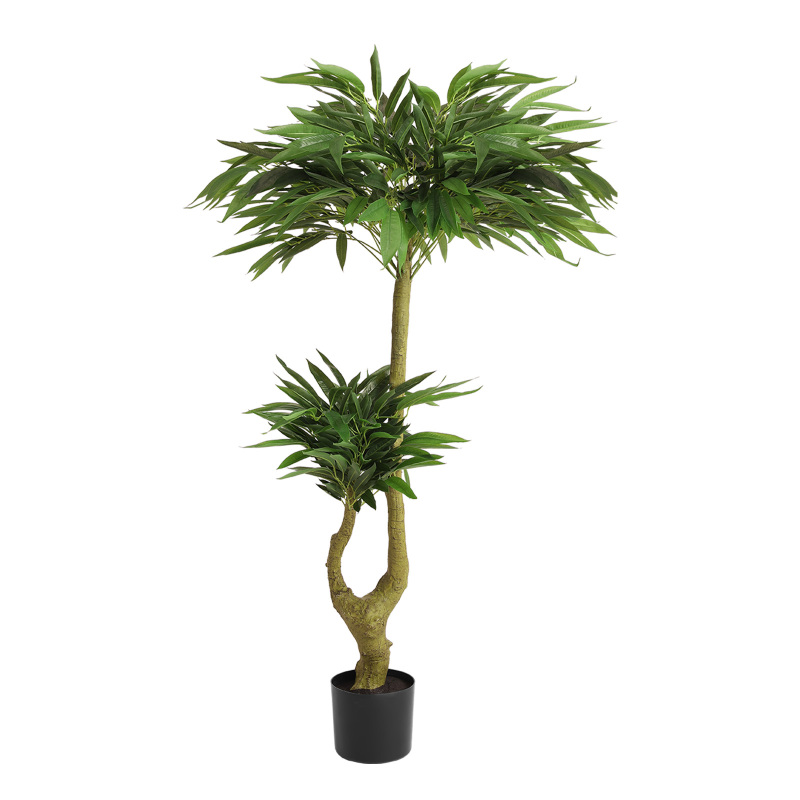 5FT Artificial Willow Tree Tall Fake Potted Plant Faux Green Silk Tree with Black Plastic Pot for Indoor Home Office Living Room Bedroom Decorati (Option: green)