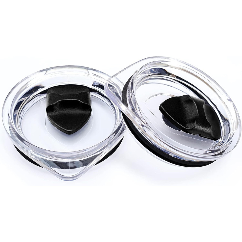 2Pcs Cup Lid Mug Lid 10oz Or 20oz Magnetic Slider Spill Proof Tumbler Cover,Compatible With Rambler, Ozark Trail, Old Style Rtic (Option: Black)