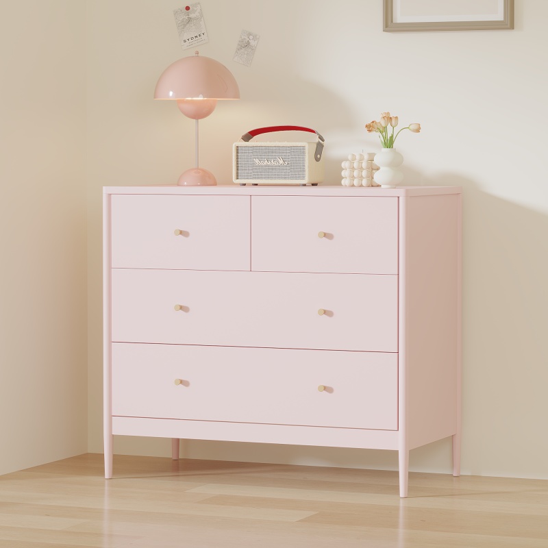 Pink 4-Drawer Kids Dresser, Wooden Storage Cabinet for Toddler Bedroom, Nursery, Closet, Baby Nightstand Organizer for Living Room or Apartment, (Option: pink)