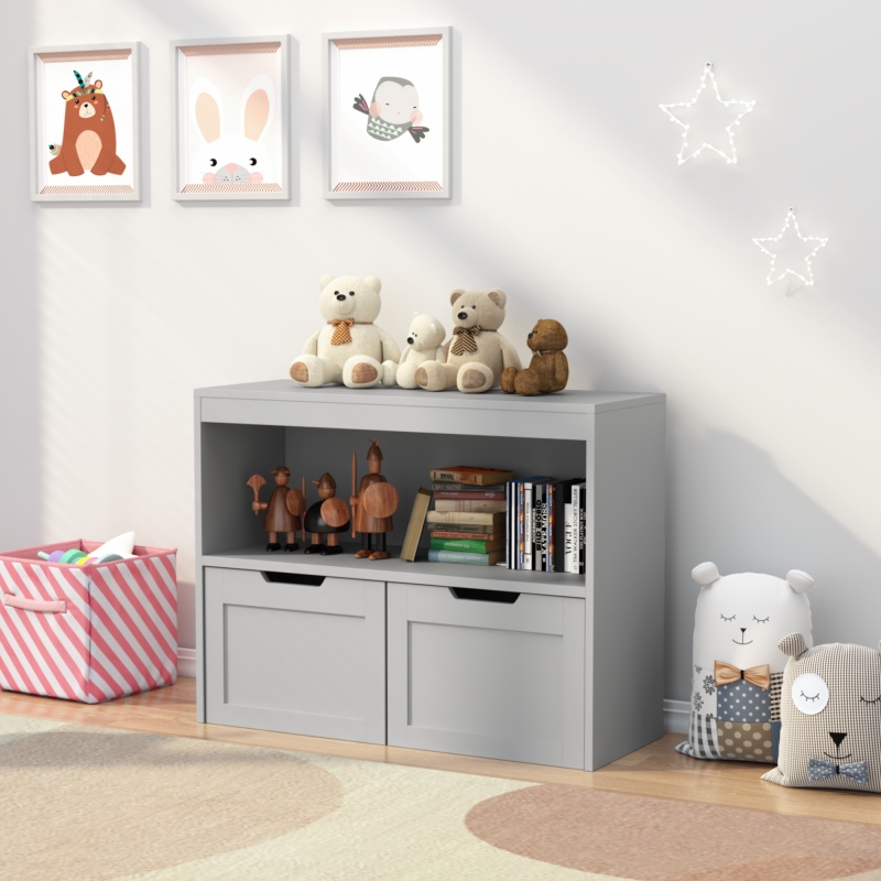 Book Organizer, toy Storage Cabinet Organizer, Gray (Option: Gray)
