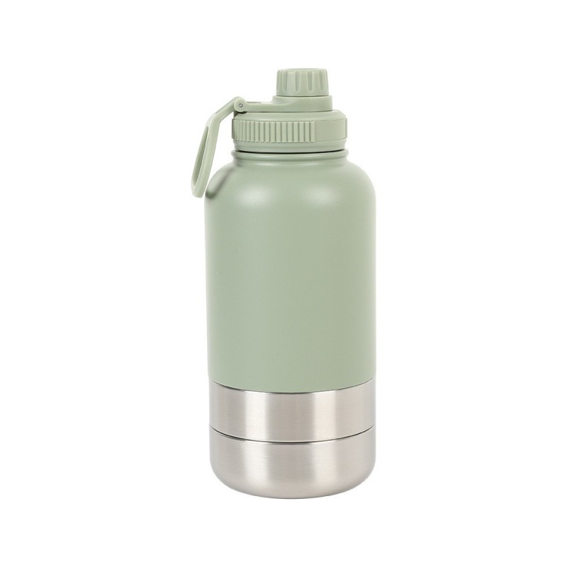 Outdoor Thermal Pet Outing Water Cup Bottle (Option: 32oz-Bean Green)