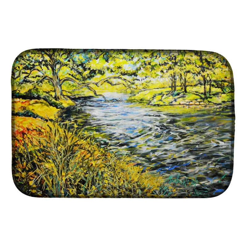 At The Grand Hotel Dish Drying Mat Absorbent Dish Drying Mat Pad for Kitchen Counter Dish Drainer Mat for Countertop, 14 x 21", Multicolor (Option: Default)