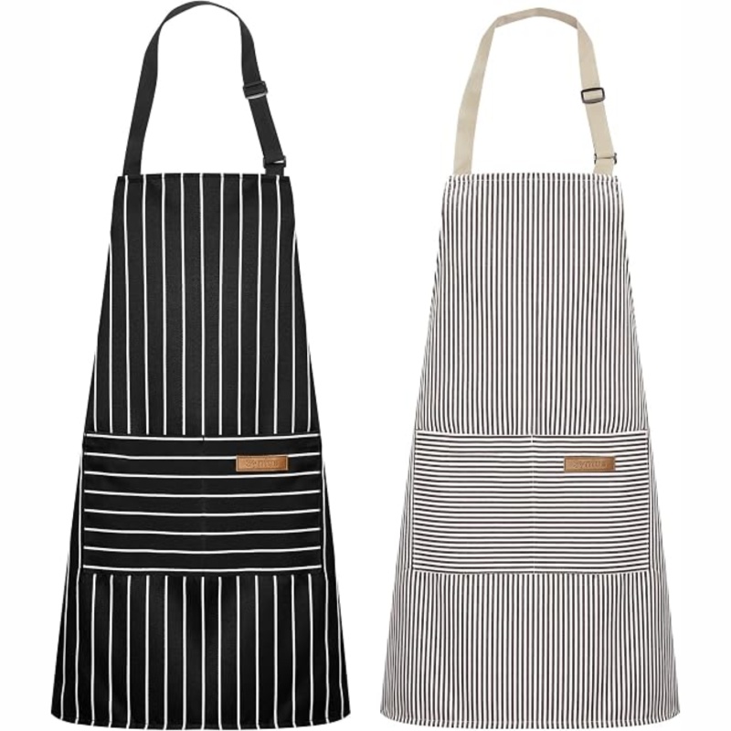 Adjustable Cooking Apron For Men & Women, Kitchen Apron With 2 Pockets, Reusable Protective Apron For Cooking, Baking & Grilling (Option: MULTI)