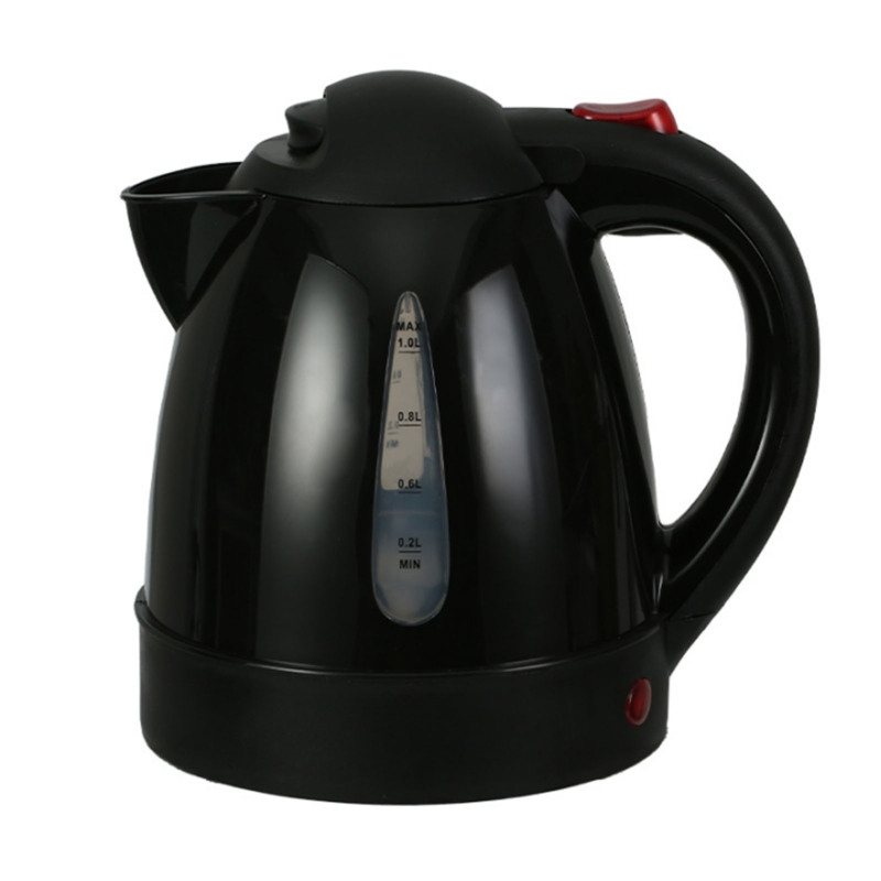 Electric Kettle 150W 1L Black Road Hot Water Boiler Stainless Steel Liner Auto Shut Off Tea Kettle Car Cigarette Plug 12V For Sedans SUVs (Option: Default)